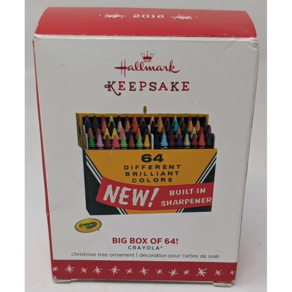 Hallmark Keepsake 2016 Big Box of 64 Christmas Ornament Crayola Crayons